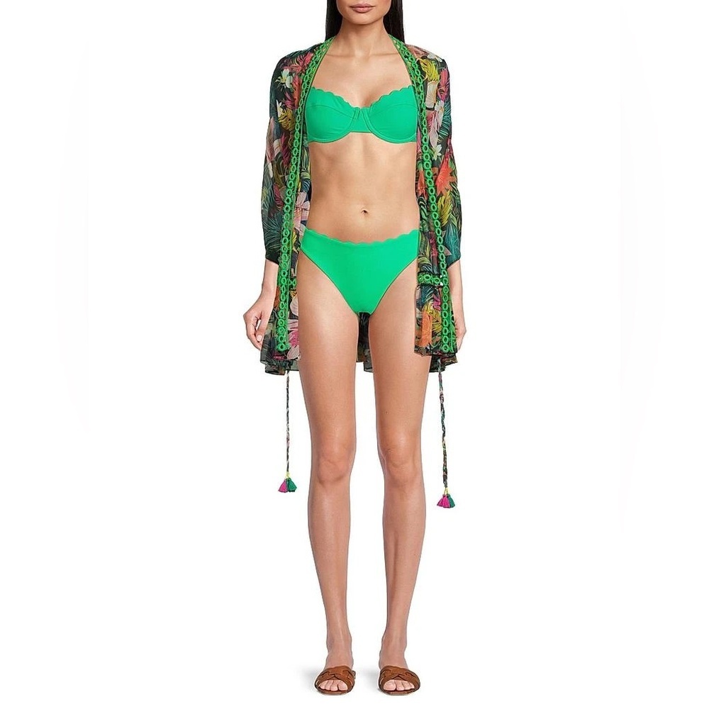 New! Ramy Brook Madge Multicolor Tropical Floral Swim Coverup Minidress 🌻 Large - Picture 5 of 16